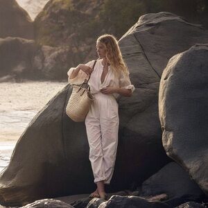 Doen Louvre Pants in Salt Size 2 Linen Cotton Trouser‎ NWT White